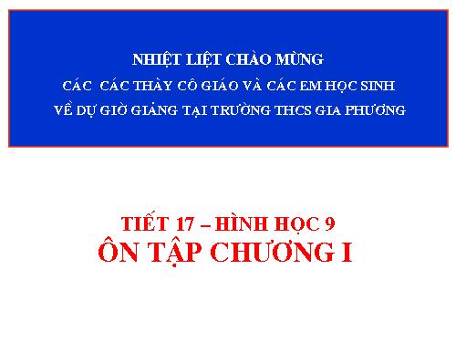 Ôn tập Chương I. Hệ thức lượng trong tam giác vuông