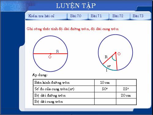 Các bài Luyện tập