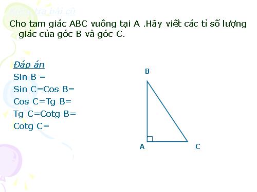 Chương I. §4. Một số hệ thức về cạnh và góc trong tam giác vuông