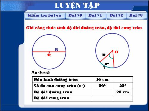 Các bài Luyện tập