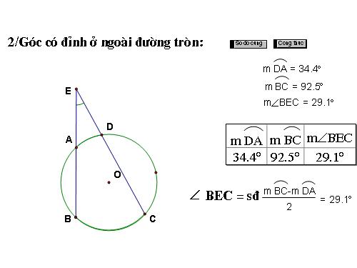 Bài 5: Góc có đỉnh ở trong, ngoài đường tròn