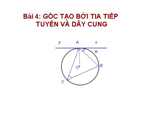 Chương III. §4. Góc tạo bởi tia tiếp tuyến và dây cung