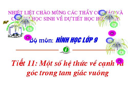 Chương I. §4. Một số hệ thức về cạnh và góc trong tam giác vuông