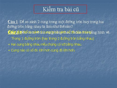 Chương III. §2. Liên hệ giữa cung và dây