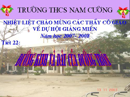 Chương II. §2. Đường kính và dây của đường tròn