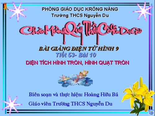 Chương III. §10. Diện tích hình tròn, hình quạt tròn