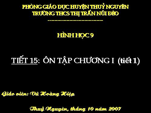 Ôn tập Chương I. Hệ thức lượng trong tam giác vuông