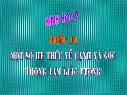 Chương I. §4. Một số hệ thức về cạnh và góc trong tam giác vuông