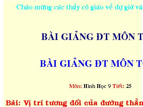 Chương II. §4. Vị trí tương đối của đường thẳng và đường tròn