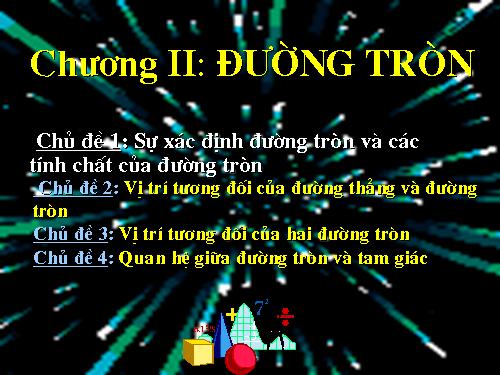 Chương II. §1. Sự xác định đường tròn. Tính chất đối xứng của đường tròn