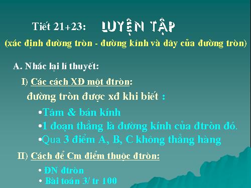 Các bài Luyện tập