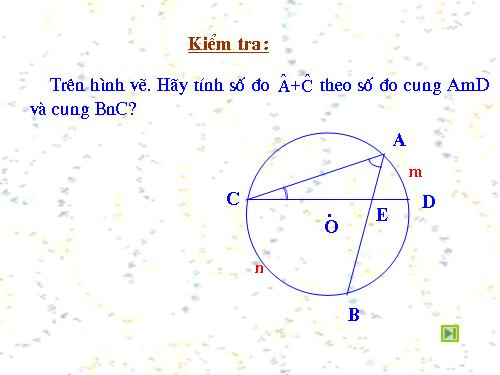 Chương III. §5. Góc có đỉnh ở bên trong đường tròn. Góc có đỉnh ở bên ngoài đường tròn