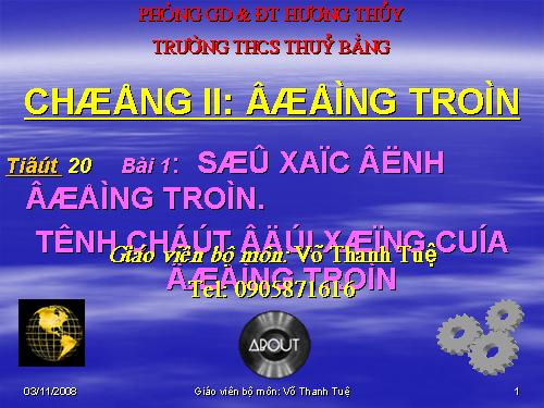 Chương II. §1. Sự xác định đường tròn. Tính chất đối xứng của đường tròn