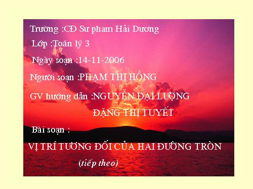 Chương II. §7-8. Vị trí tương đối của hai đường tròn