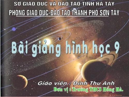 Chương IV. §3. Hình cầu - Diện tích mặt cầu và thể tích hình cầu