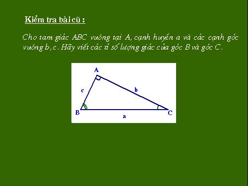 Chương I. §4. Một số hệ thức về cạnh và góc trong tam giác vuông