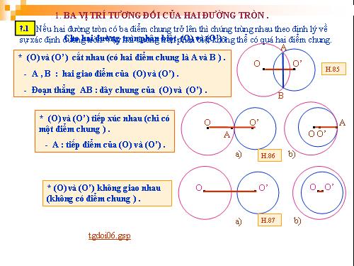 Chương II. §7-8. Vị trí tương đối của hai đường tròn