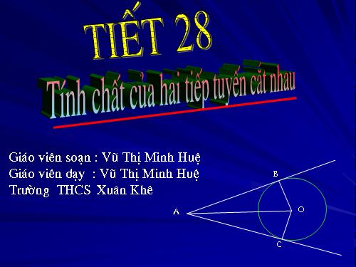 Chương II. §6. Tính chất của hai tiếp tuyến cắt nhau