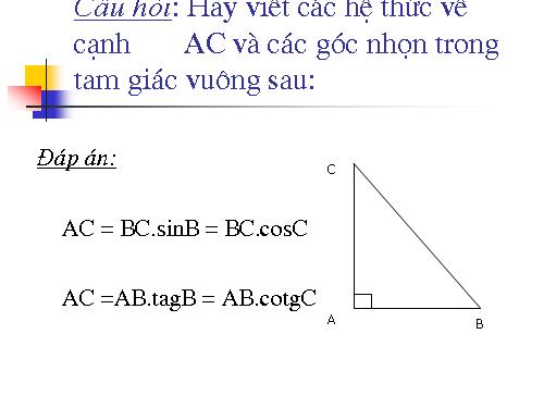 Luyện tập: Hệ thức lượng trong tam giác vuông