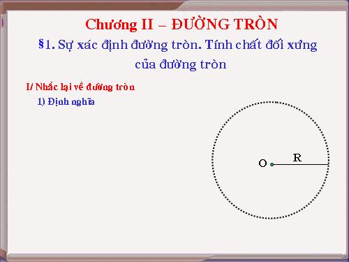 Chương II. §1. Sự xác định đường tròn. Tính chất đối xứng của đường tròn