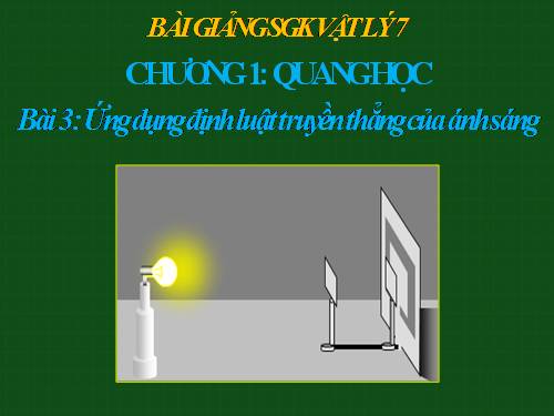 Bài 3. Ứng dụng định luật truyền thẳng của ánh sáng