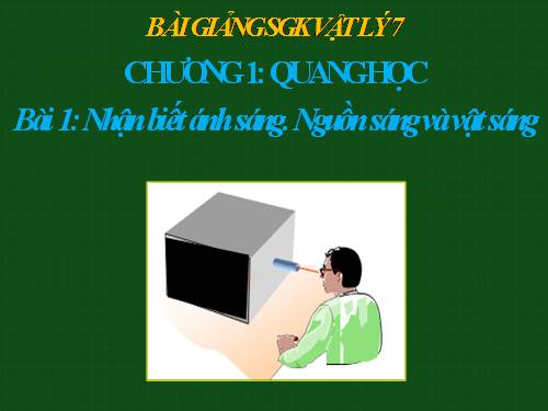 Bài 1. Nhận biết ánh sáng - Nguồn sáng và vật sáng