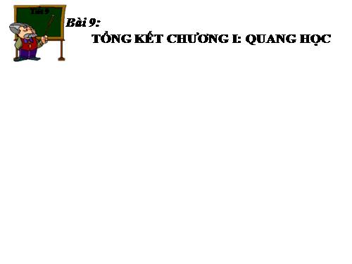 Tổng Kết Chương 1;Quang Học