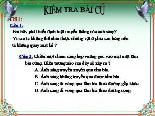 Bài 3. Ứng dụng định luật truyền thẳng của ánh sáng