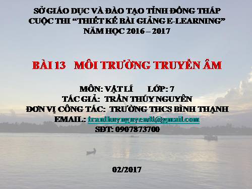 Bài 13. Môi trường truyền âm