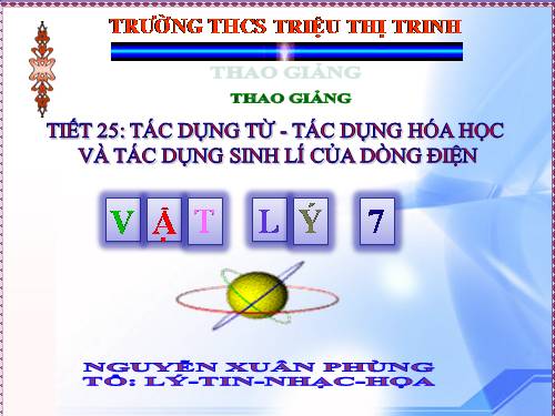 Bài 23. Tác dụng từ, tác dụng hoá học và tác dụng sinh lí của dòng điện