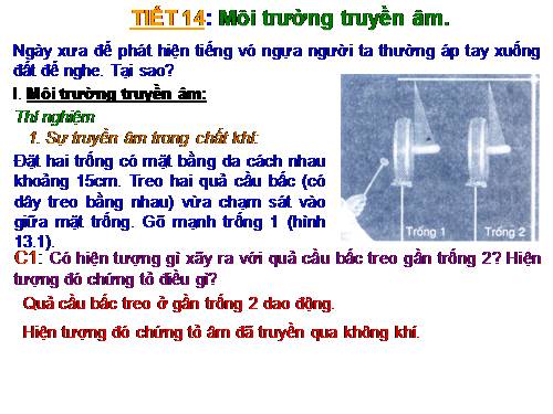 Bài 13. Môi trường truyền âm