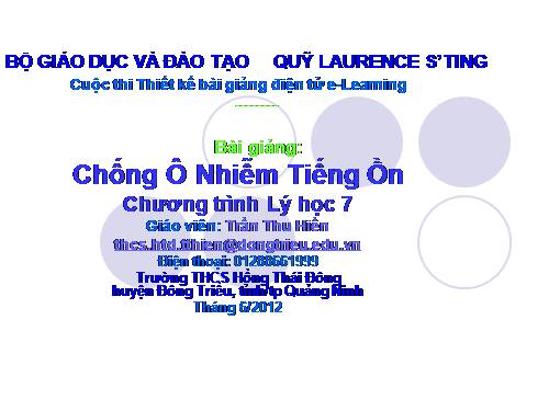 Bài 15. Chống ô nhiễm tiếng ồn