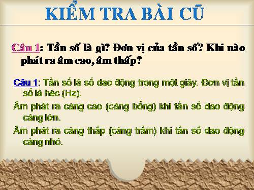 Bài 11. Độ cao của âm