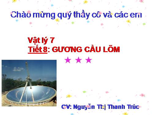 Bài 8. Gương cầu lõm
