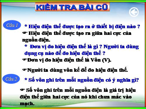 Bài 26. Hiệu điện thế giữa hai đầu dụng cụ dùng điện