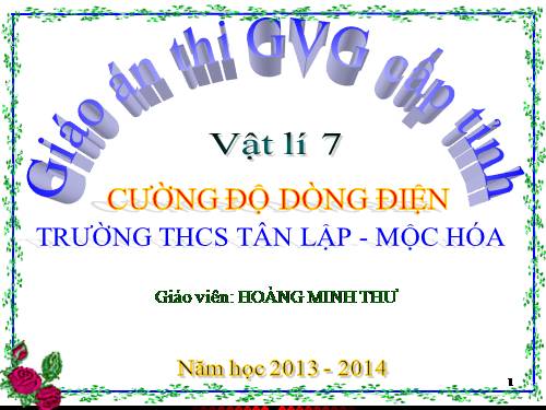 Bài 24. Cường độ dòng điện