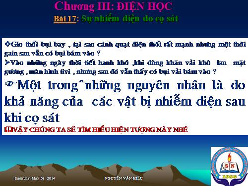 Bài 17. Sự nhiễm điện do cọ xát