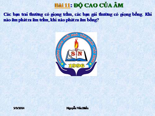 Bài 11. Độ cao của âm