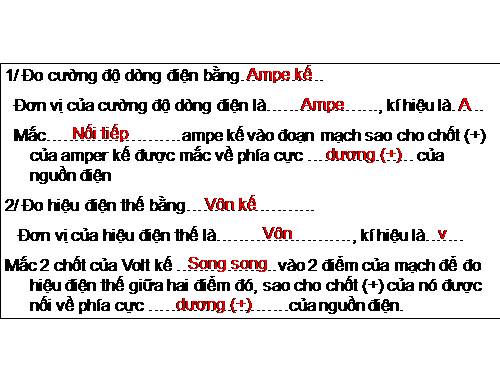 Bài 27. Thực hành: Đo cường độ dòng điện và hiệu điện thế đối với đoạn mạch nối tiếp