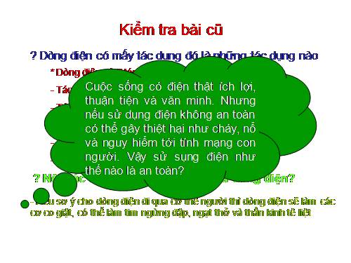 Bài 29. An toàn khi sử dụng điện