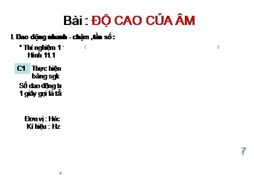 Bài 11. Độ cao của âm