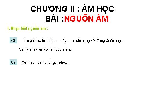 Bài 10. Nguồn âm