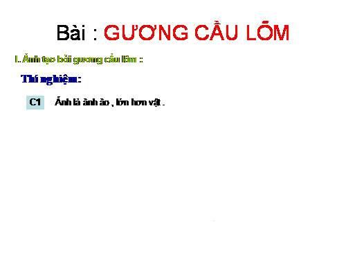 Bài 8. Gương cầu lõm