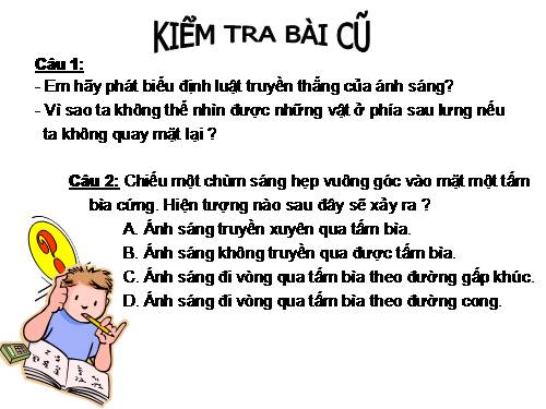 Bài 3. Ứng dụng định luật truyền thẳng của ánh sáng