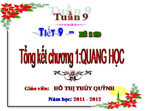 Bài 9. Tổng kết chương I: Quang học