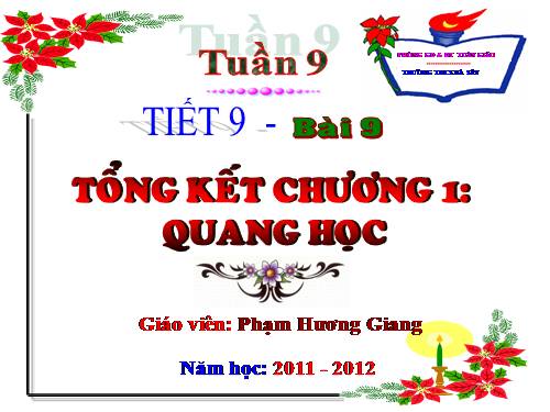 Bài 9. Tổng kết chương I: Quang học