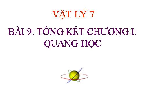 Bài 9. Tổng kết chương I: Quang học