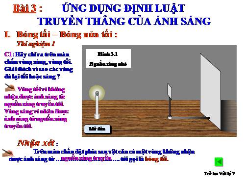 Bài 3. Ứng dụng định luật truyền thẳng của ánh sáng