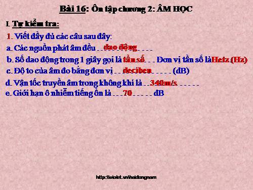 Bài 16. Tổng kết chương 2: Âm học