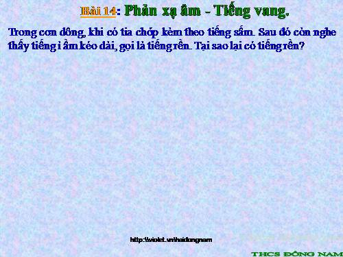 Bài 14. Phản xạ âm - Tiếng vang